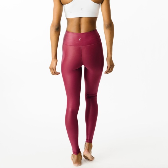 ZYIA Pants - ZYIA Cranberry Metallic Light n Tight High Rise Leggings
